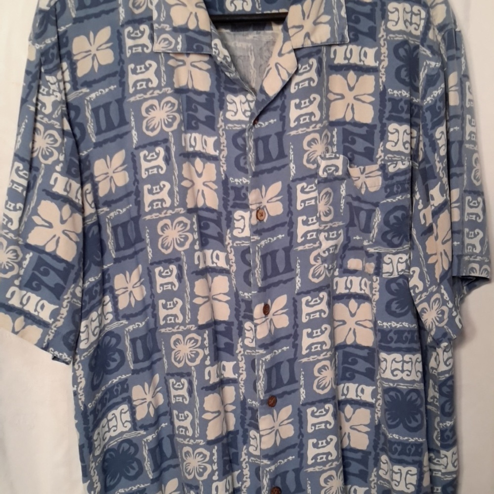 Mens Hawaiian short sleeve, silk XL
